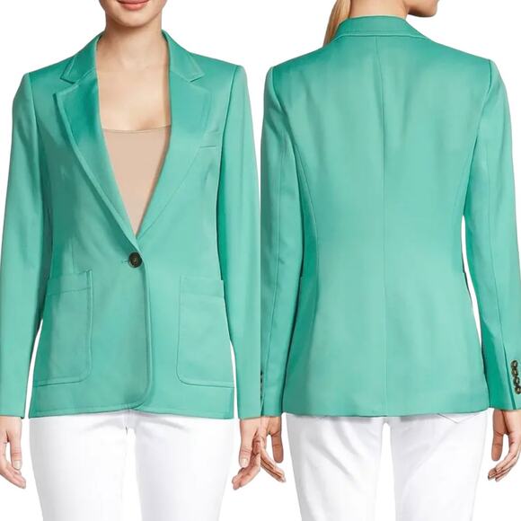 Reiss Jackets & Blazers - Reiss Ember Notched Single Button Blazer Green Tailored Lined Womens Size 12